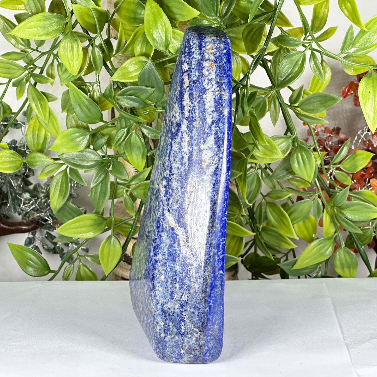 Natural Lapis Lazuli Freeform Polished Deep Blue Standing Crystal Stone - RPS535