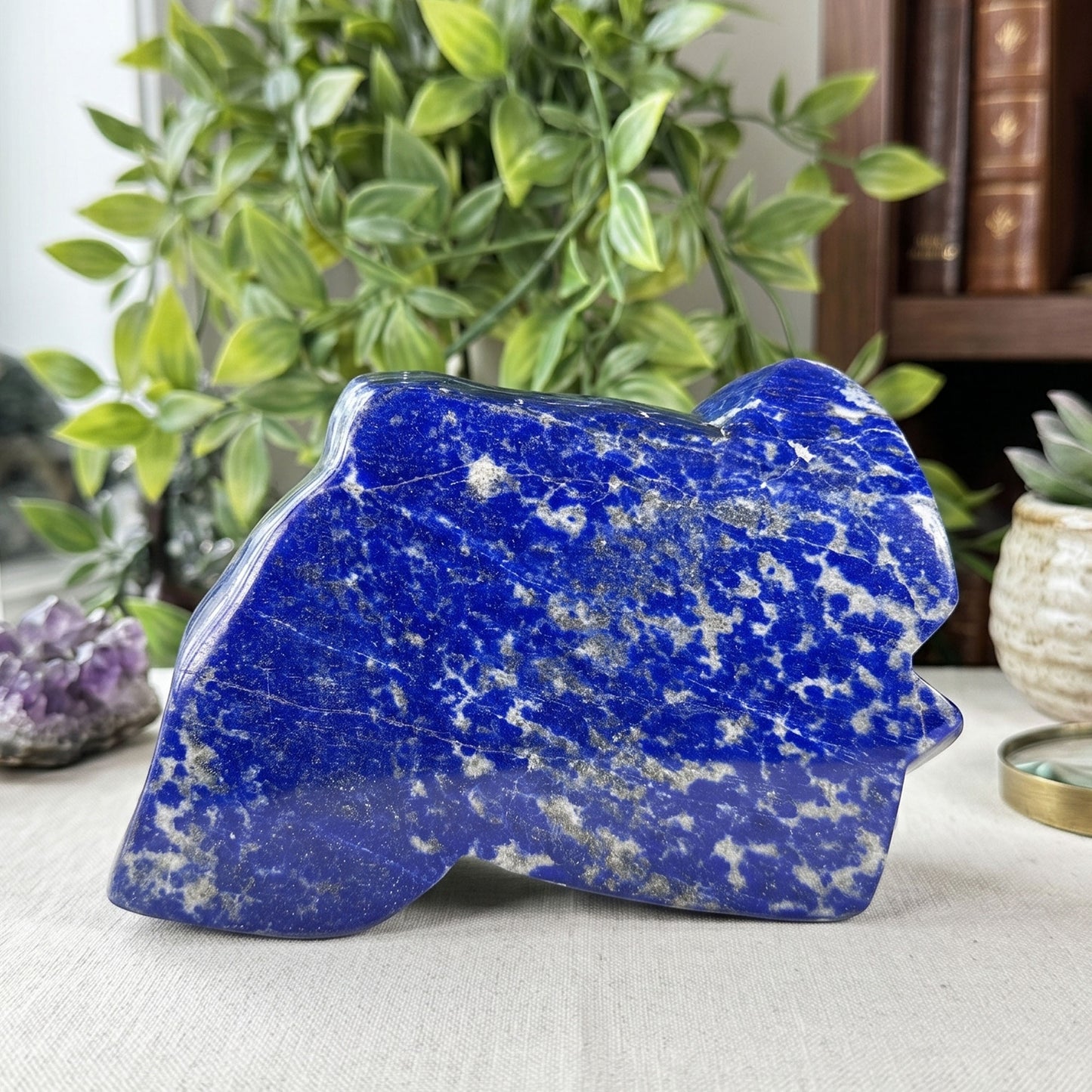 Natural Lapis Lazuli Polished Freeform Stone Deep Blue Crystal Home Decor - RPS541