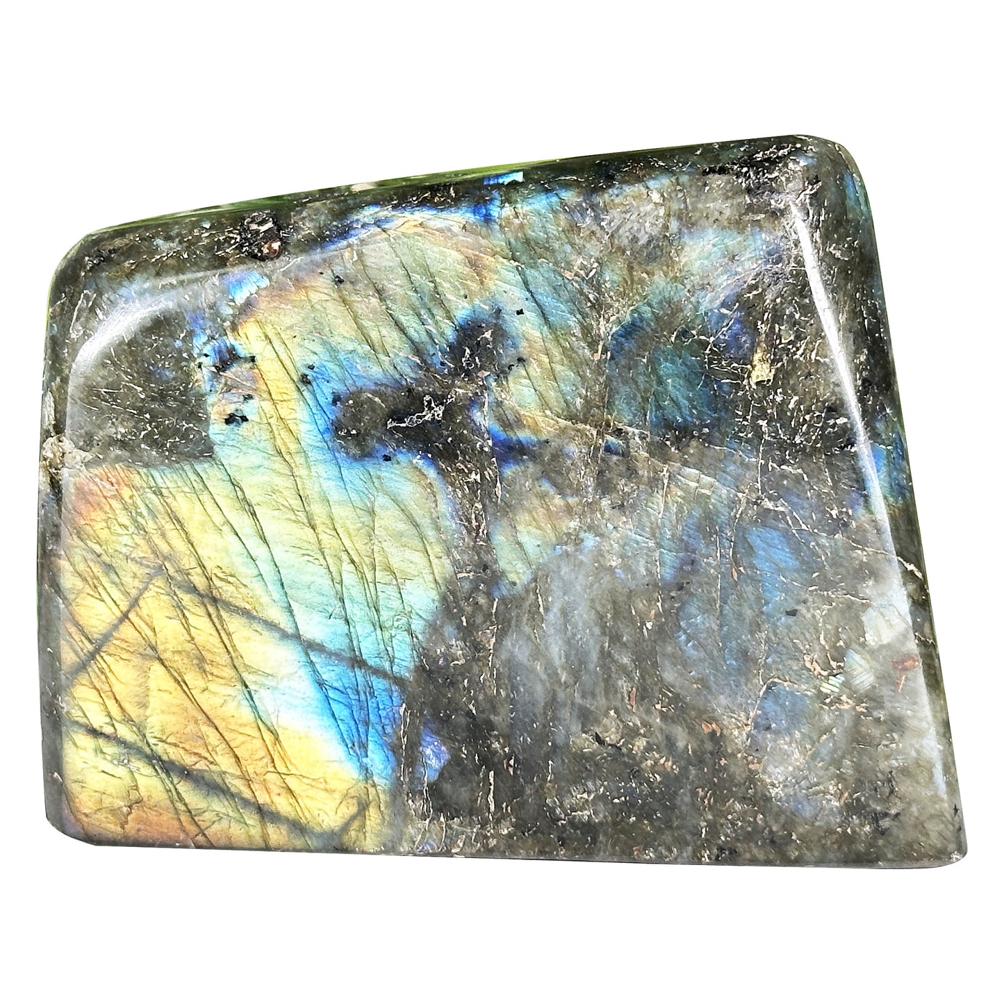Natural Labradorite Polished Freeform Madagascar Flash Crystal Display Stone for Healing & Home Decor - RPS547