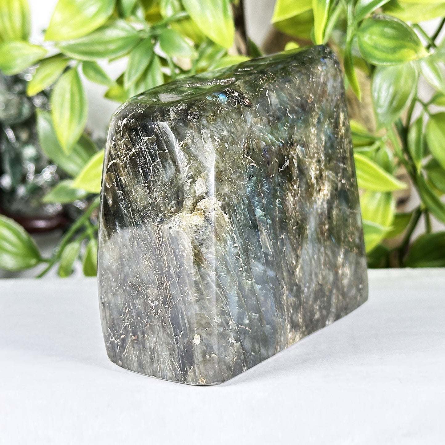 Natural Labradorite Polished Freeform Madagascar Flash Crystal Display Stone for Healing & Home Decor - RPS547