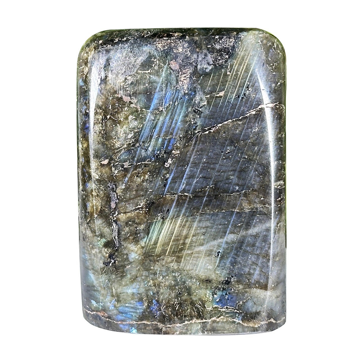 Natural Labradorite Crystal Freeform 3" Polished Display Stone Madagascar - RPS550