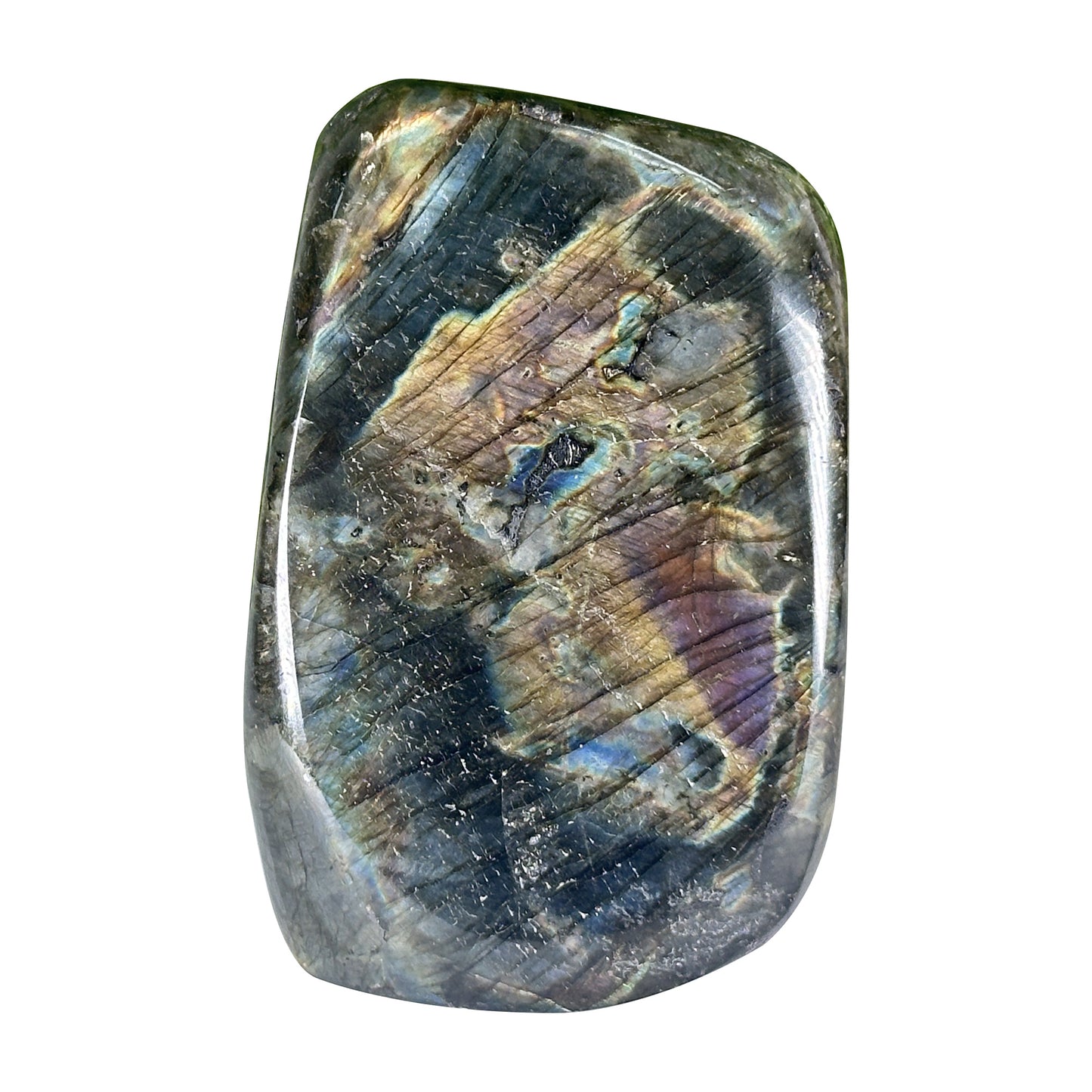 Natural Madagascar Labradorite Freeform Polished Stone with Blue, Gold and Purple Flash - RPS552