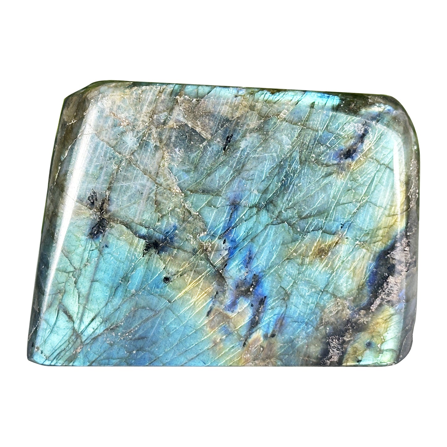 Natural Polished Labradorite Freeform Madagascar Display Stone - RPS556