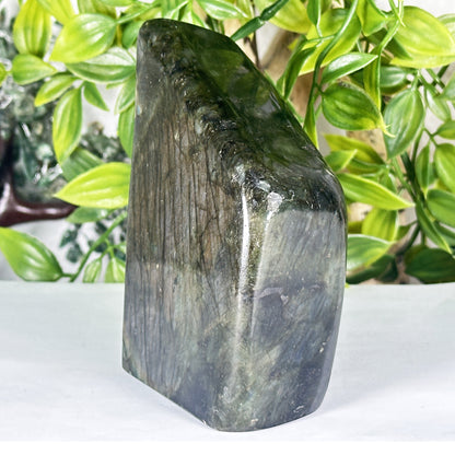 Natural Madagascar Labradorite Freeform Polished Stone with Subtle Blue and Gold Flash - RPS558