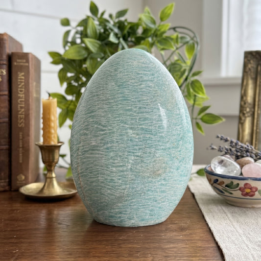 Natural Amazonite Freeform 6" Polished Crystal Display Stone Madagascar