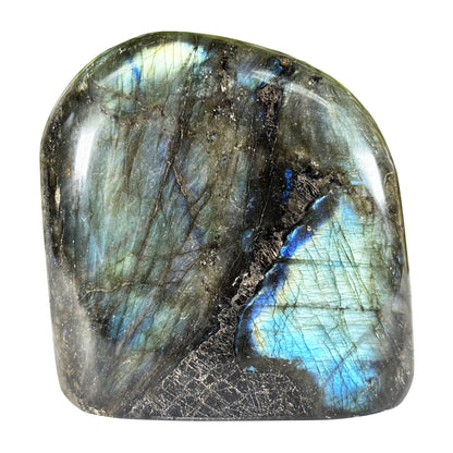 Polished Labradorite Freeform Flashy Blue & Gold Madagascar Crystal Specimen
