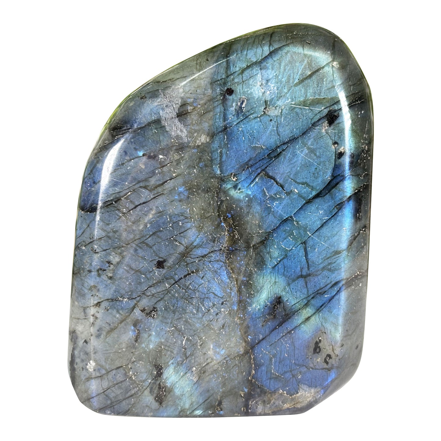 Madagascar Labradorite Polished Freeform 3" Blue Flash Crystal Specimen