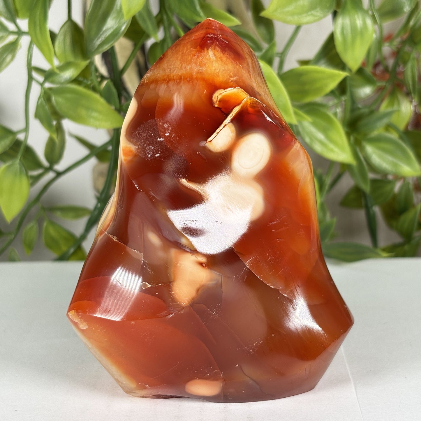 Madagascar Carnelian Freeform Flame Crystal 4" Tall