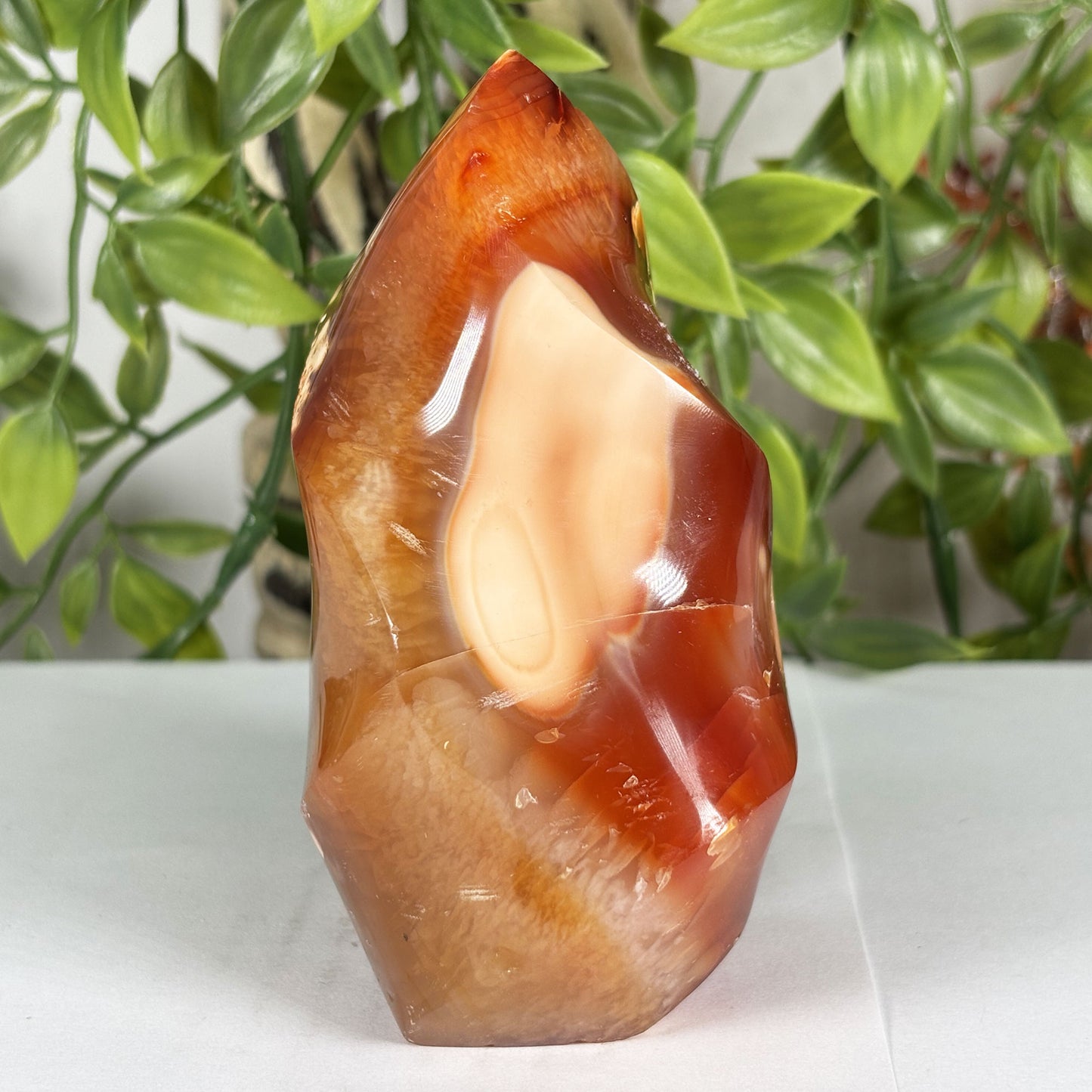 Madagascar Carnelian Freeform Flame Crystal 4" Tall