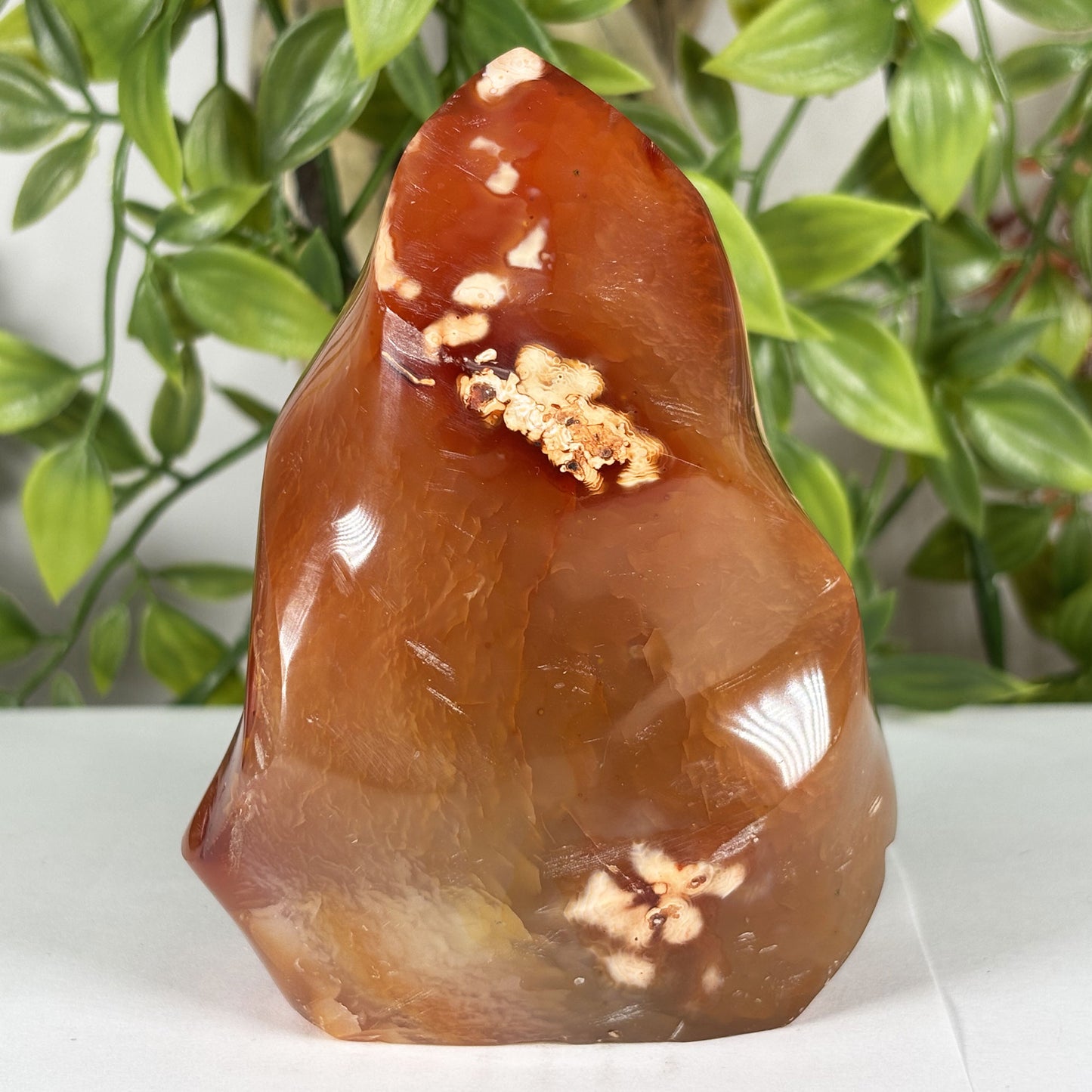 Madagascar Carnelian Freeform Flame Crystal 4" Tall