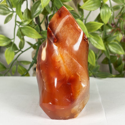 Madagascar Carnelian Freeform Flame Crystal 4" Tall