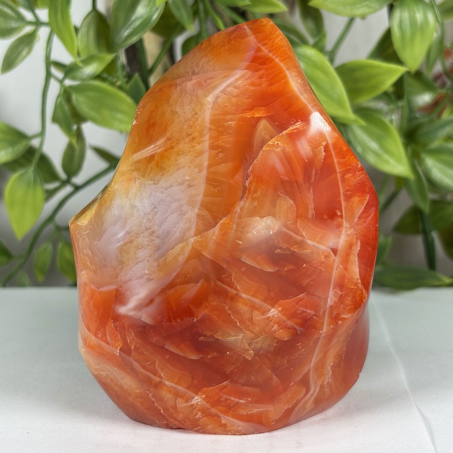 Madagascar Carnelian Freeform Flame Crystal 3.75" Tall