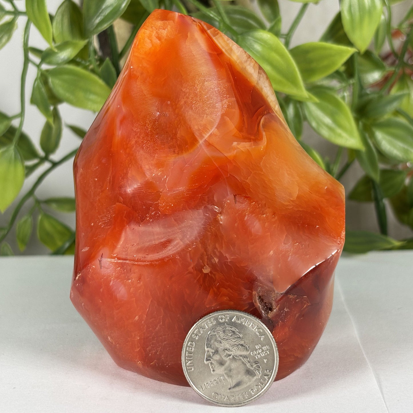 Madagascar Carnelian Freeform Flame Crystal 3.75" Tall
