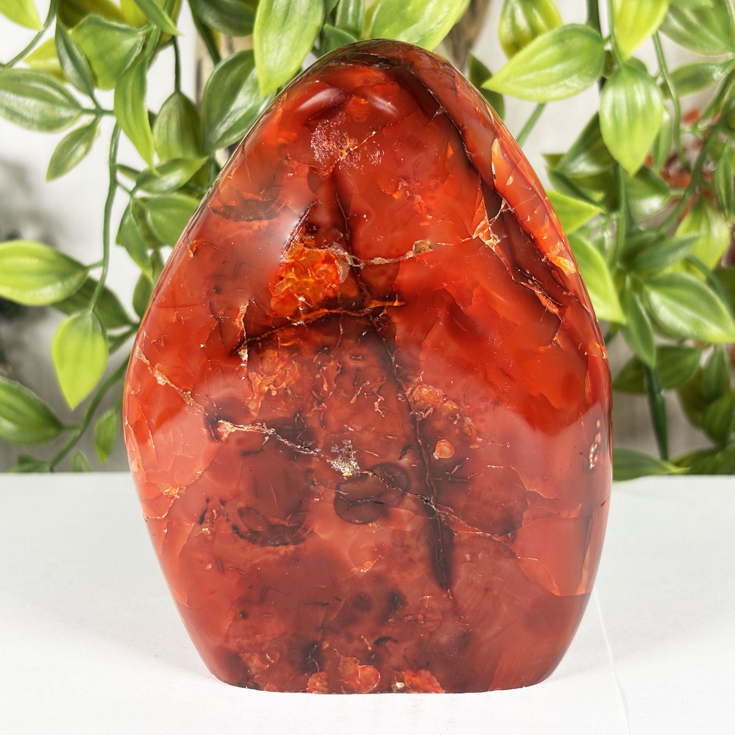 Madagascar Carnelian Freeform Flame Crystal 4.25" Tall