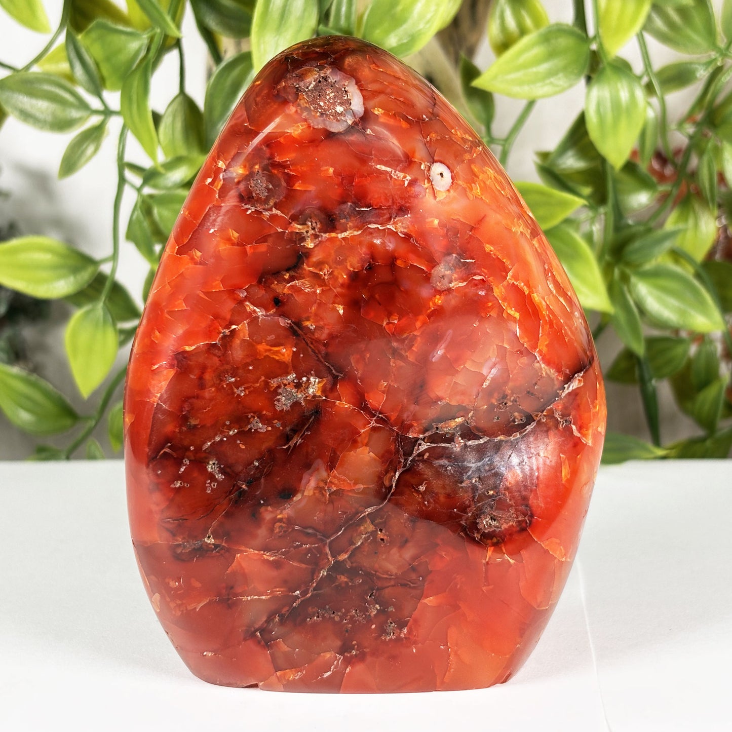 Madagascar Carnelian Freeform Flame Crystal 4.25" Tall
