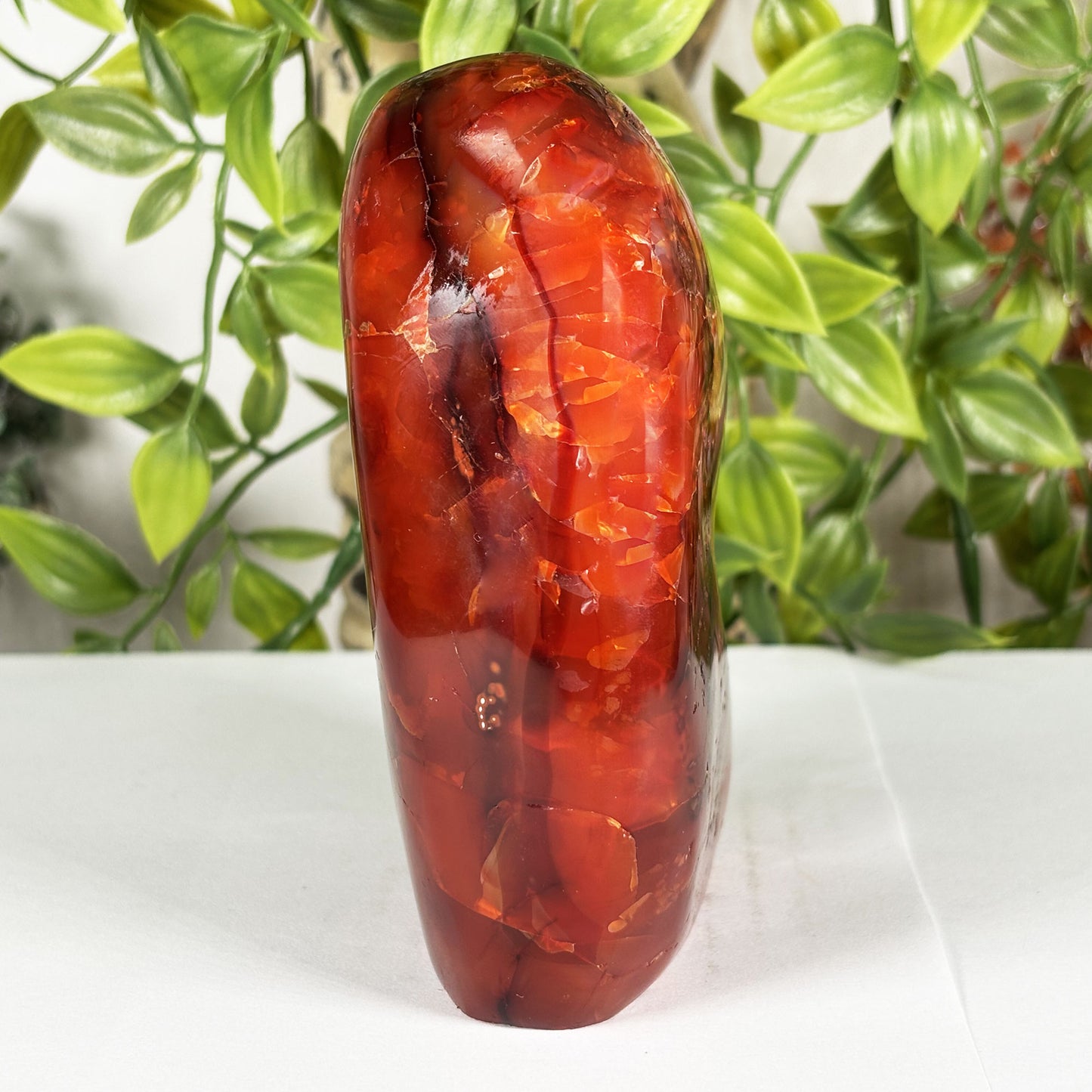 Madagascar Carnelian Freeform Flame Crystal 4.25" Tall