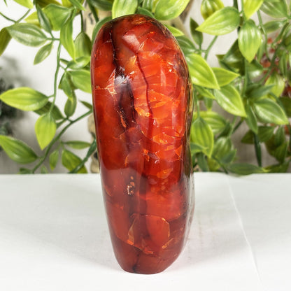 Madagascar Carnelian Freeform Flame Crystal 4.25" Tall