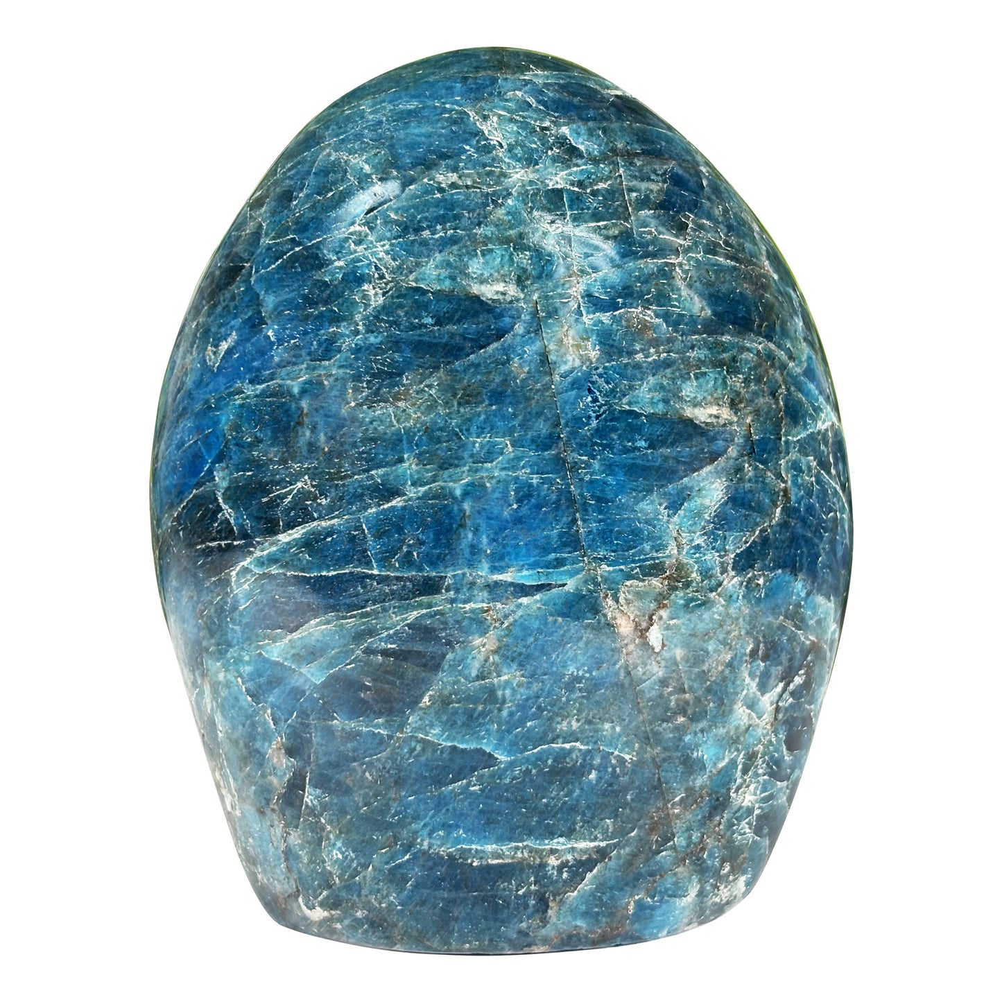 Madagascar Blue Apatite Freeform Crystal Specimen 4" Tall