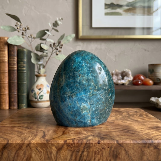 Madagascar Blue Apatite Freeform Crystal Specimen 3.25" Tall