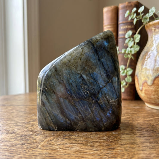 Natural Labradorite Freeform 3" Madagascar Blue Flash Polished Crystal Display Specimen