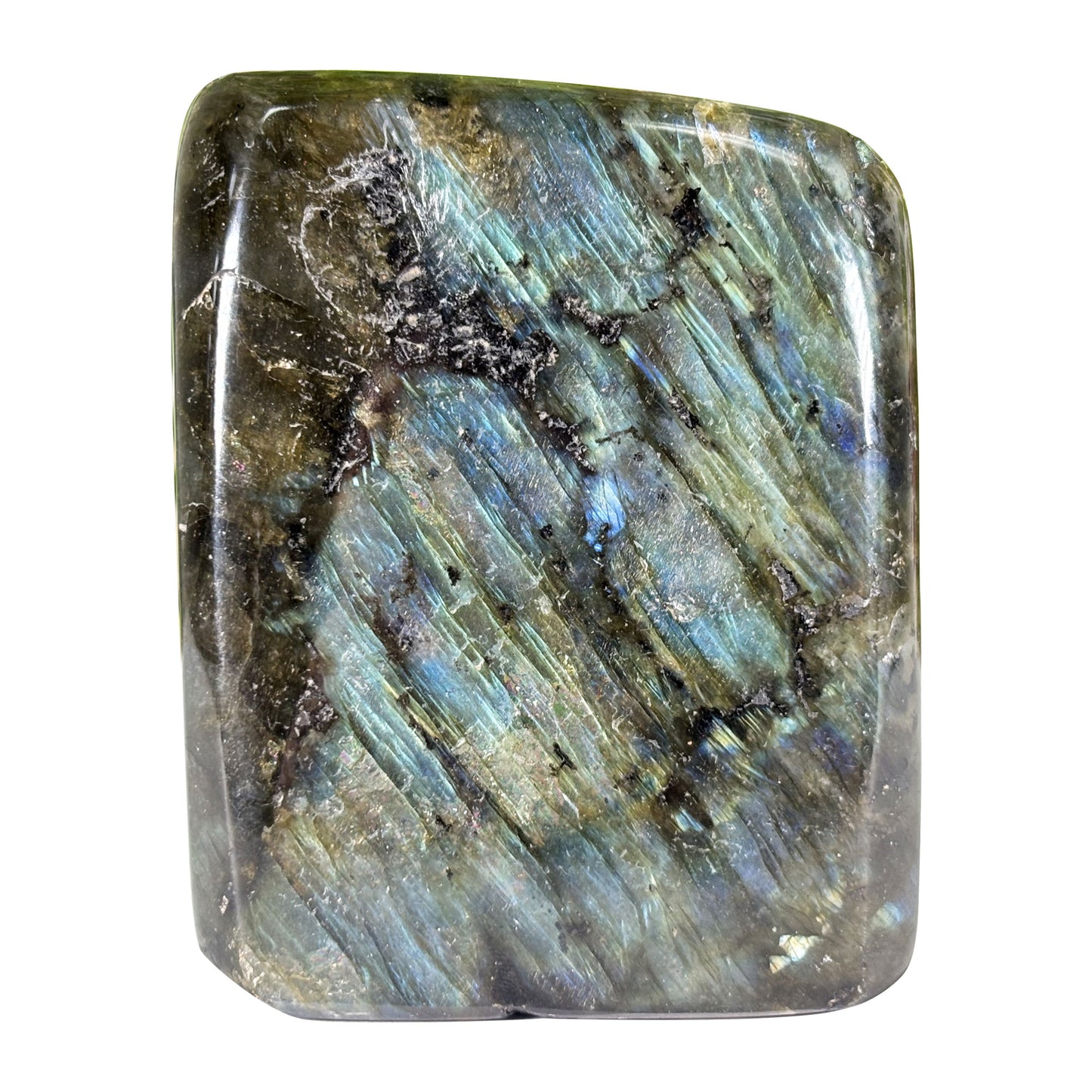 Madagascar Labradorite Freeform 2.5" Polished Crystal Display Stone Blue Flash Specimen