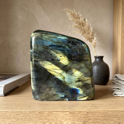 Natural Labradorite Freeform 3.25" Madagascar Blue Gold Flash Polished Crystal Display Specimen