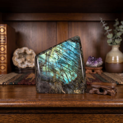 Madagascar Labradorite Freeform Crystal Specimen 5" Tall