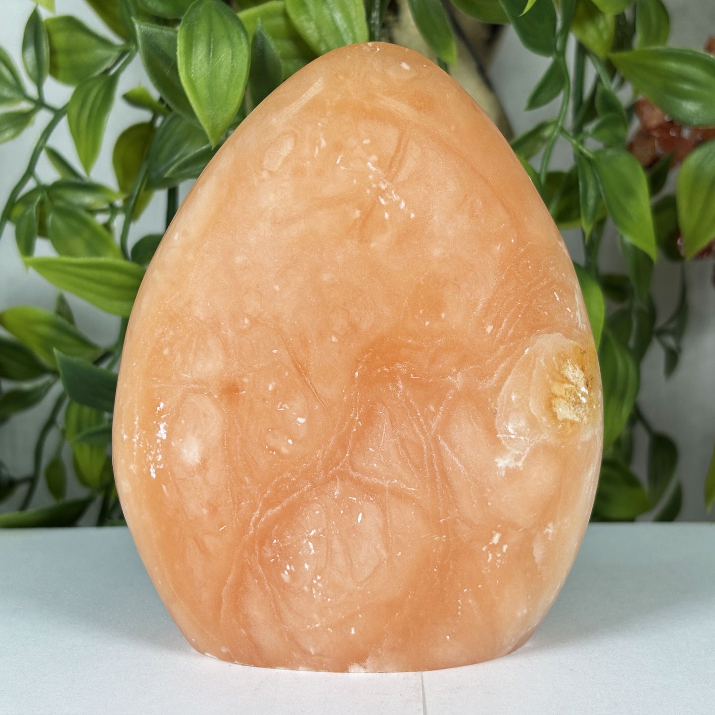 Orange Calcite Freeform Polished Crystal from Madagascar Natural Healing Decor Stone