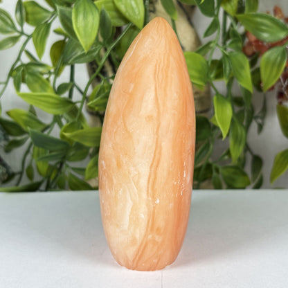 Orange Calcite Freeform Polished Crystal from Madagascar Natural Healing Decor Stone