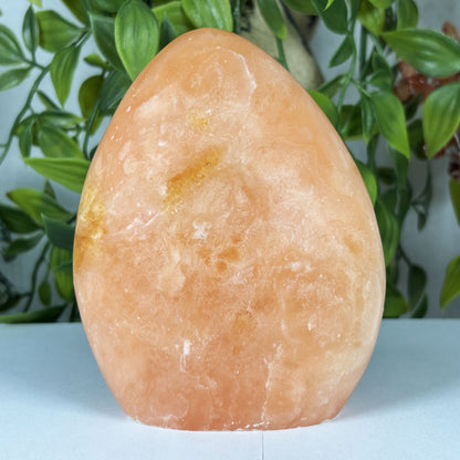 Orange Calcite Freeform Polished Crystal from Madagascar Natural Healing Decor Stone