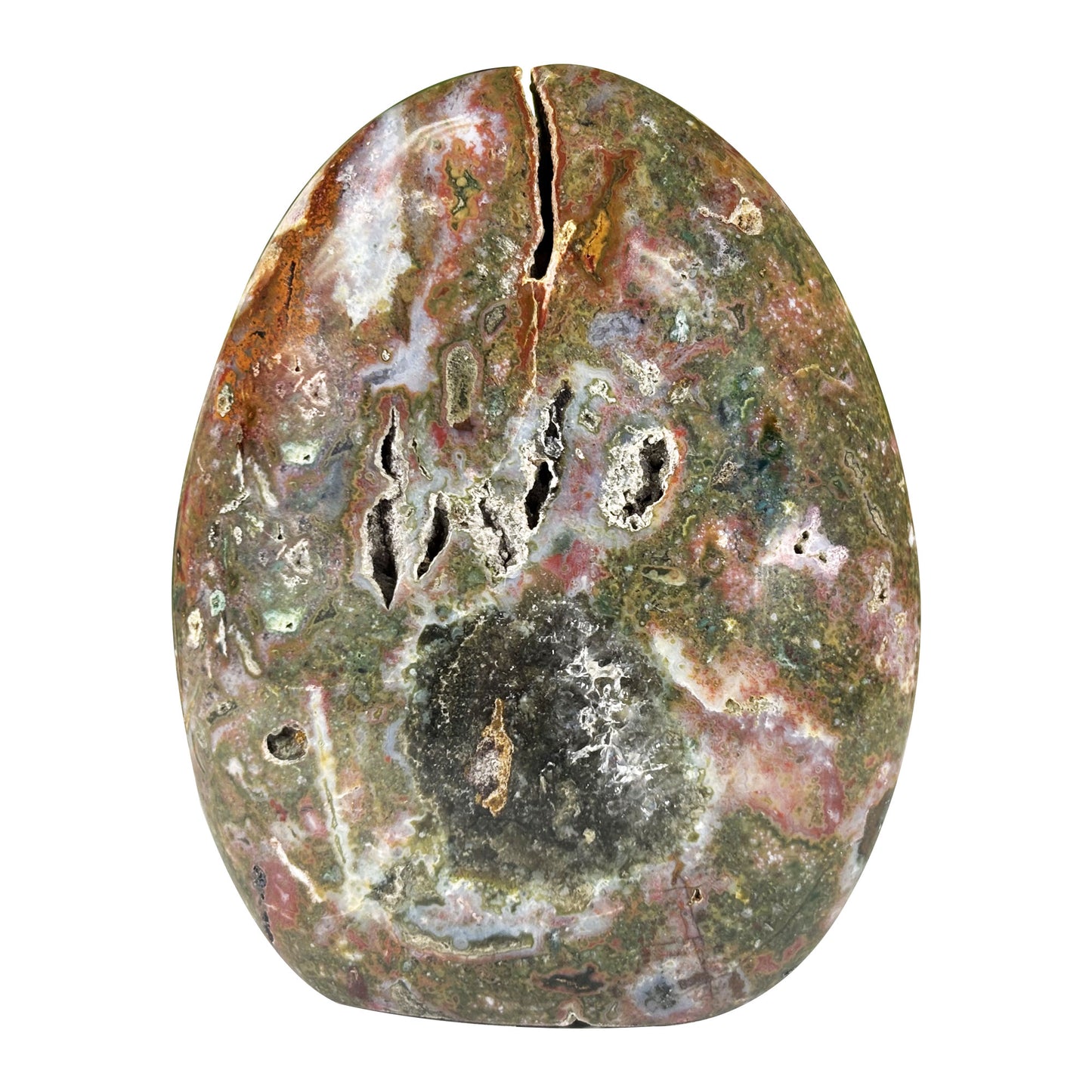 Madagascar Sea Jasper Freeform Crystal Druzy Egg Polished Healing Stone