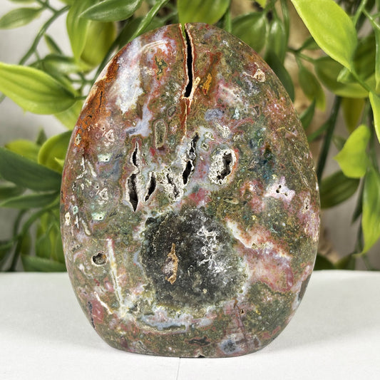 Madagascar Sea Jasper Freeform Crystal Druzy Egg Polished Healing Stone