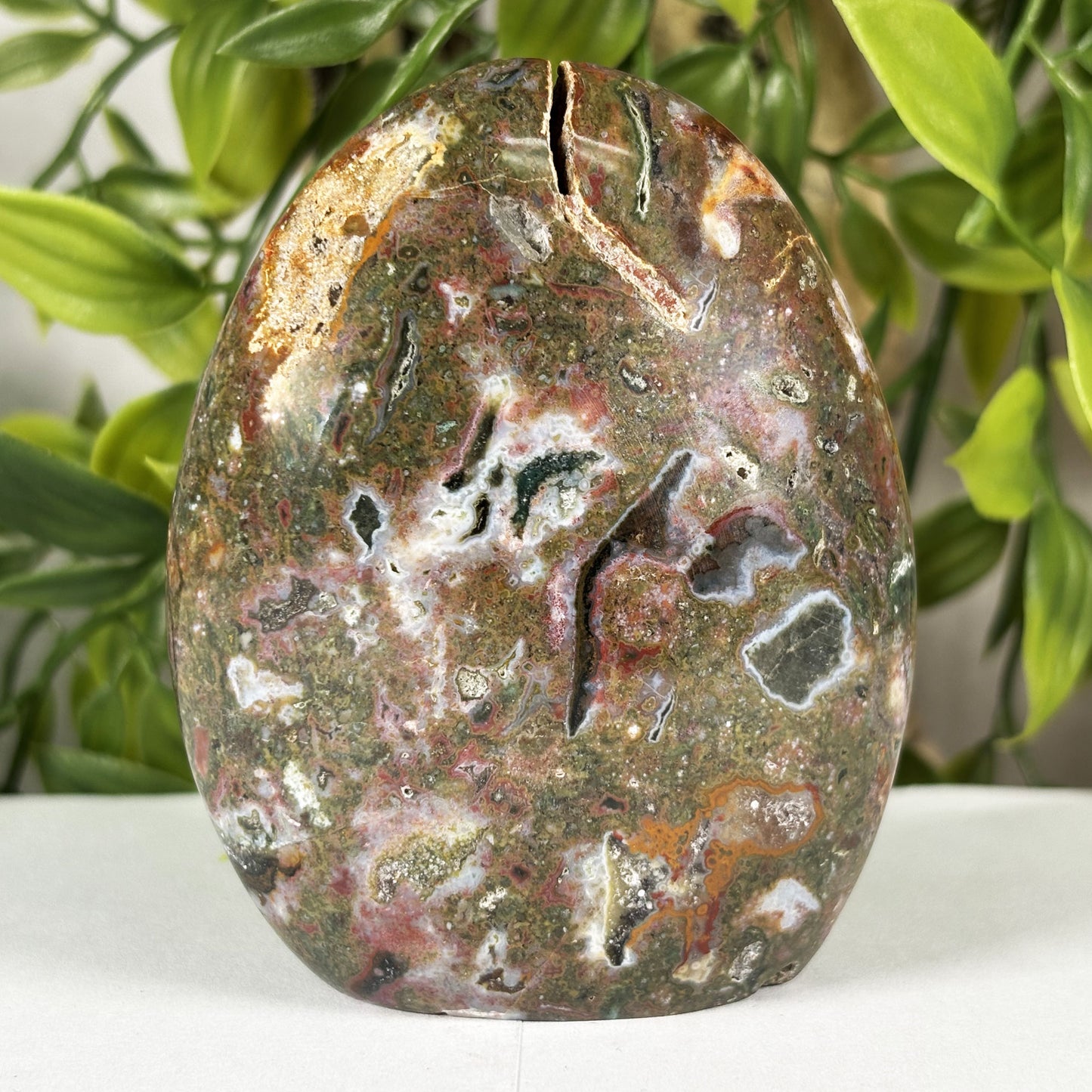 Madagascar Sea Jasper Freeform Crystal Druzy Egg Polished Healing Stone