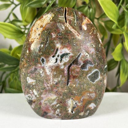 Madagascar Sea Jasper Freeform Crystal Druzy Egg Polished Healing Stone