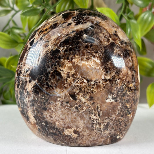 Polished Chocolate Calcite Freeform Handcrafted Stone from Madagascar