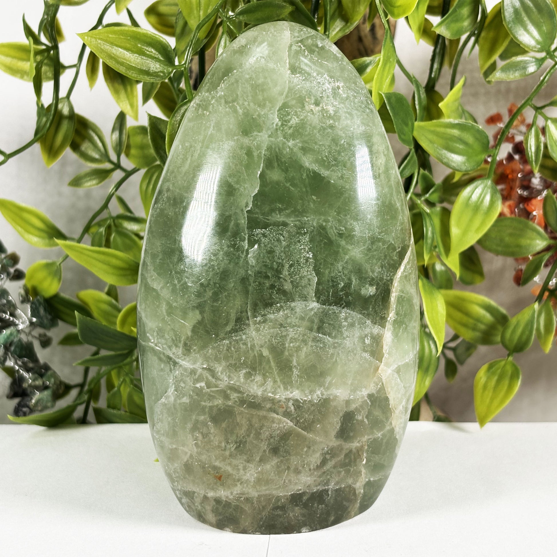 Green Fluorite Crystal Gemstone Freeform  - Gem Avenue Retail