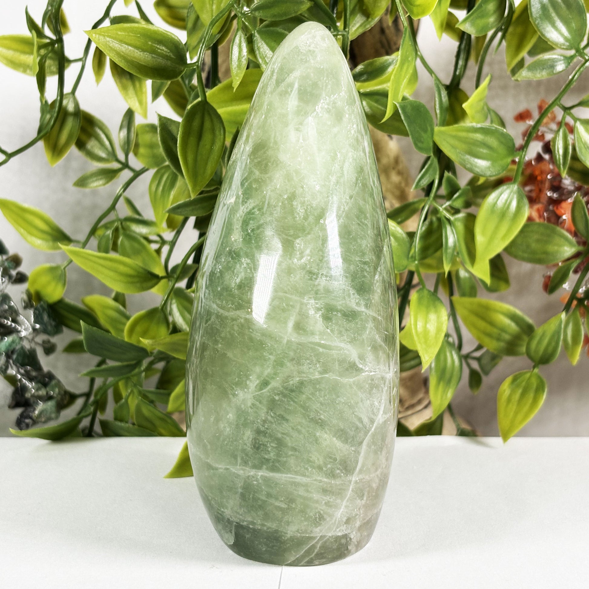 Green Fluorite Crystal Gemstone Freeform  - Gem Avenue Retail