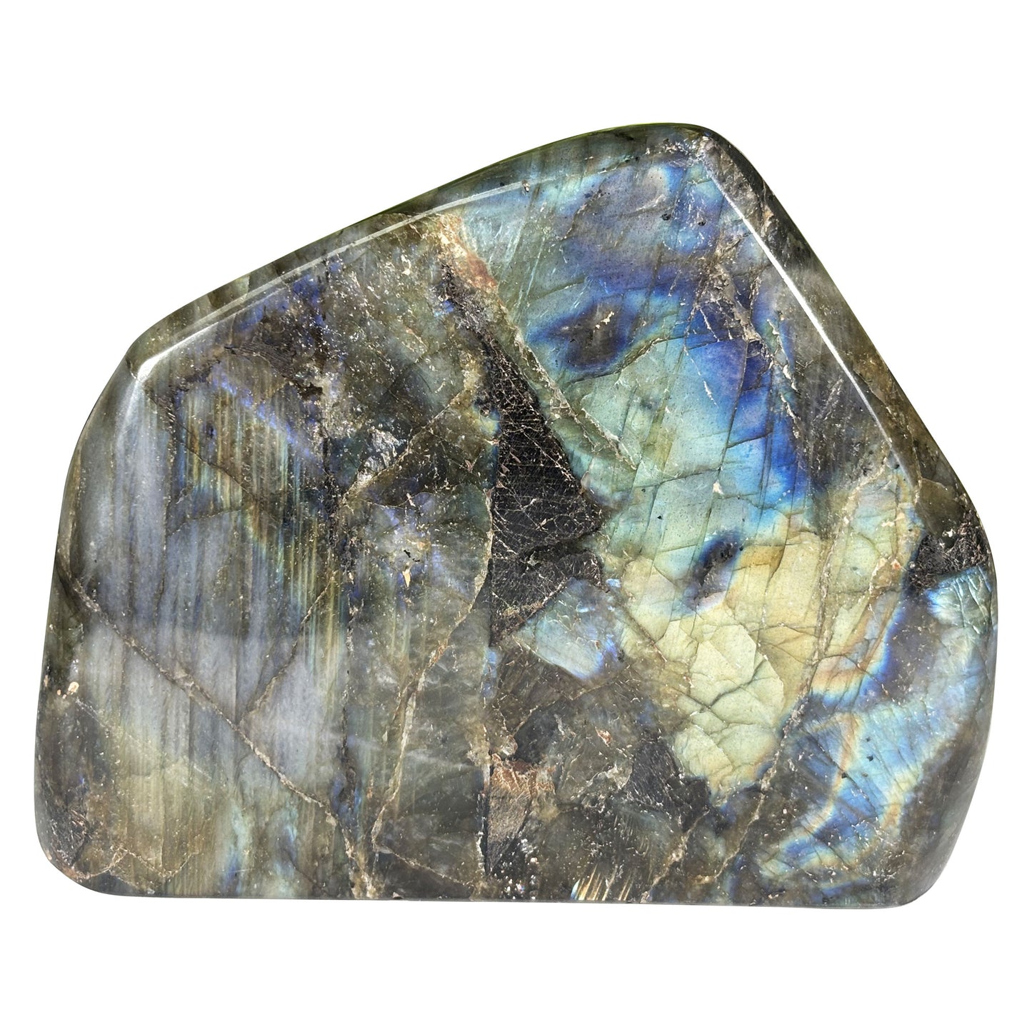 Natural Labradorite Freeform Polished Crystal Display Stone Madagascar 5.25 Inch