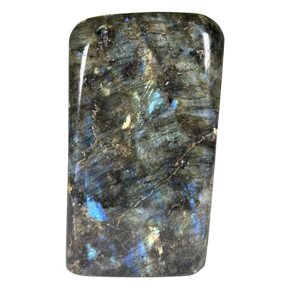 Natural Labradorite Freeform Crystal 5.5 Inch Polished Madagascar Flash Stone for Home Décor & Collectors