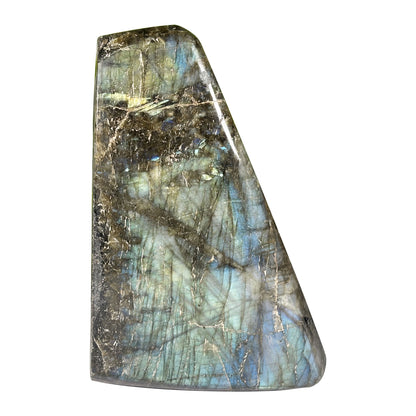 Natural Labradorite Freeform Crystal 5.75 Inch Polished Madagascar Flash Stone for Home Décor & Collectors