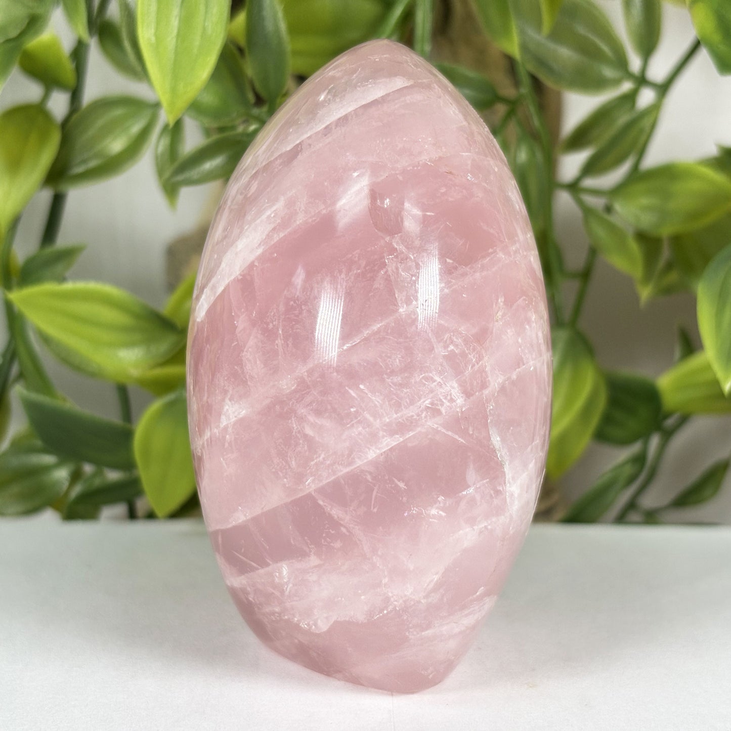 Natural Rose Quartz Crystal Freeform 3.25" Polished Madagascar Home Decor Display Stone