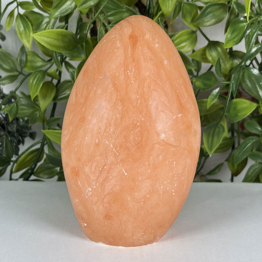 Natural Orange Calcite Freeform Crystal 5.5" Madagascar Polished Display Stone Home Decor