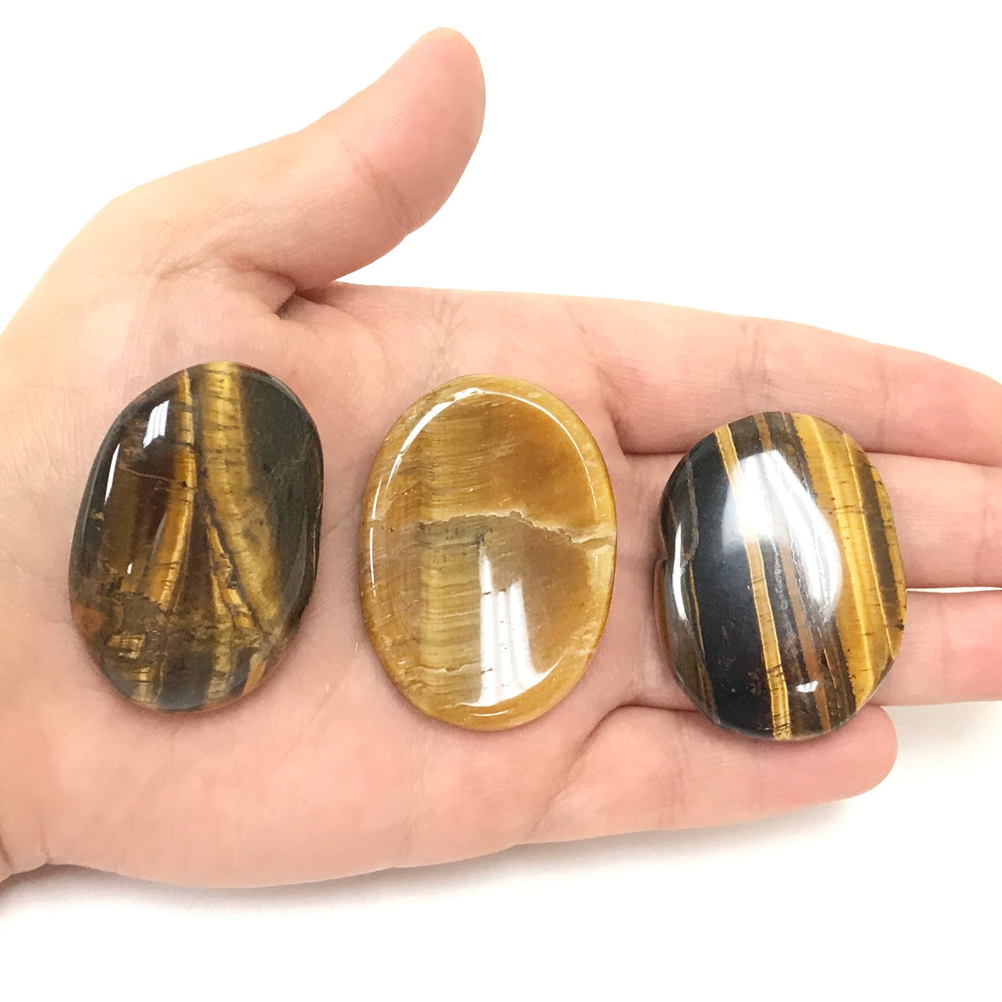 Tiger Eye Pocket Fidget Thumb Indent Worry Stone (1 Piece) -RSH204-U