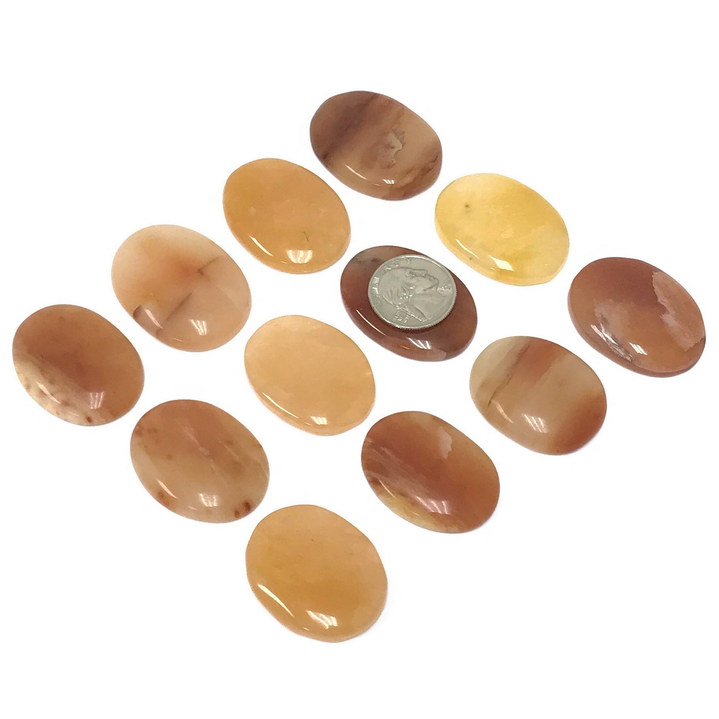 Yellow Aventurine Worry Stone – Pocket Thumb Stone with Indent for Anxiety and Stress Relief – Smooth Polished Fidget Stone for Calming, Focus, Meditation, Grounding – Gift for Men & Women (1 Piece)