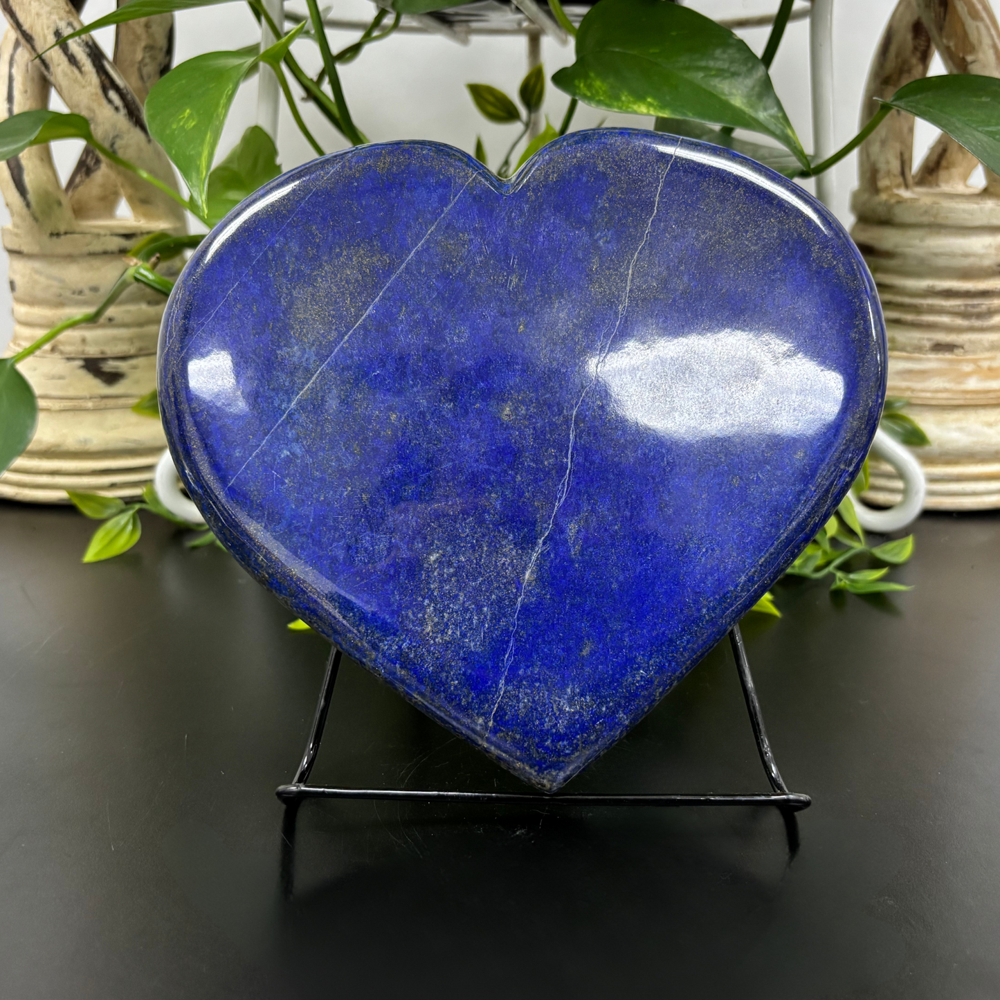 Natural Lapis Lazuli Hand-Carved Love Heart Crystal Gemstone for Healing & Gifts - RSH299