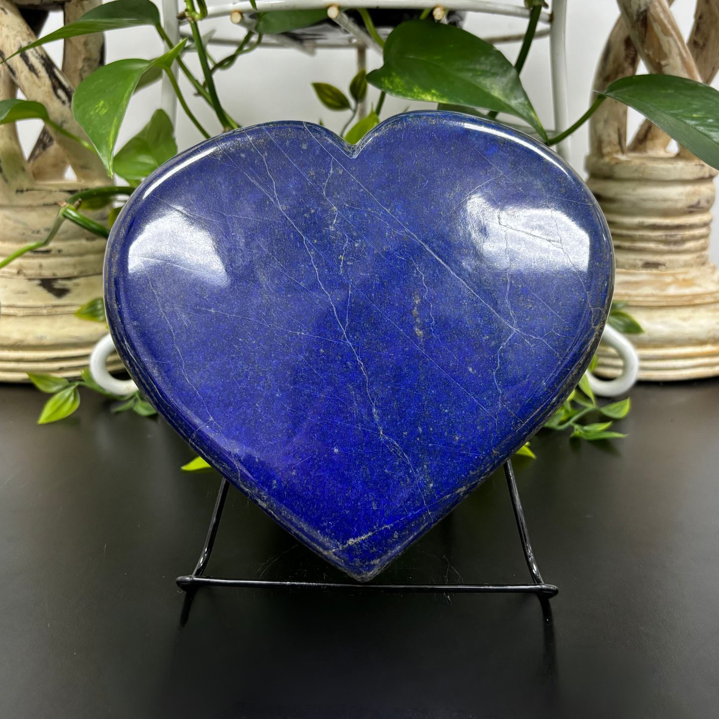 Natural Lapis Lazuli Hand-Carved Love Heart Crystal Gemstone for Healing & Gifts - RSH299