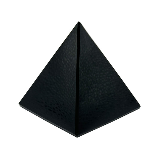 Natural Black Obsidian Hand-Carved Pyramid, Healing Crystal Stone for Meditation & Decor - RSH291