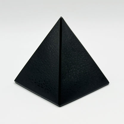 Natural Black Obsidian Hand-Carved Pyramid, Healing Crystal Stone for Meditation & Decor - RSH291
