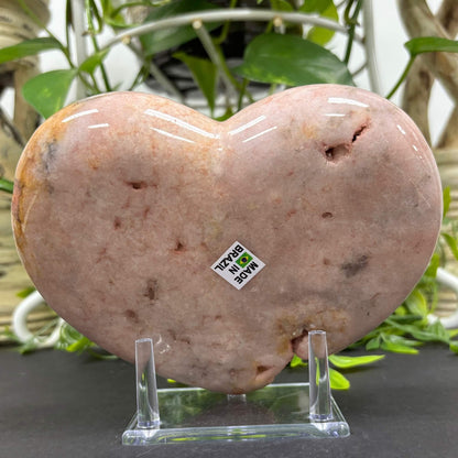 Pink Amethyst Heart 6" with Druzy Pockets - RSH302