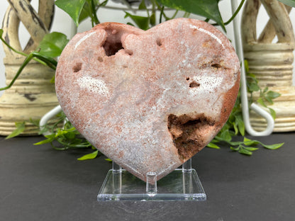 Pink Amethyst Heart Shaped Crystal - Gem Avenue